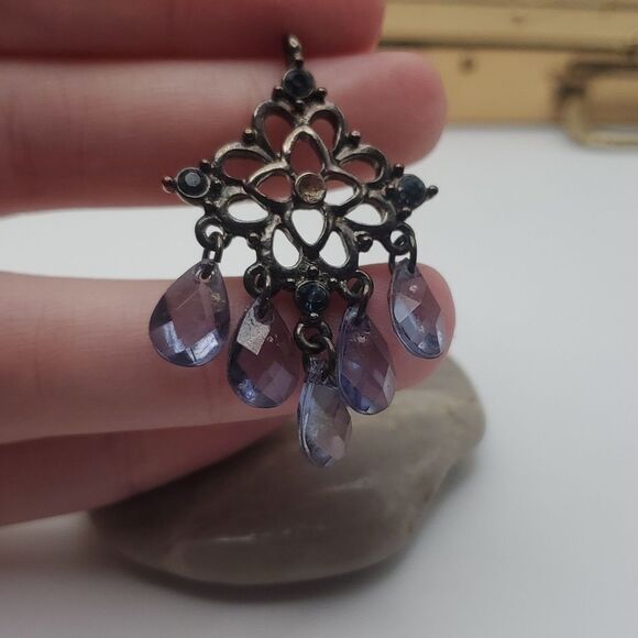 Blue mist crystal dangle necklace pendant - Picture 2 of 3